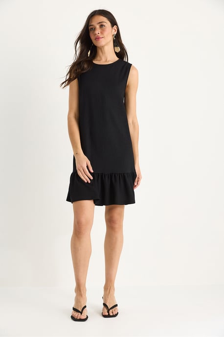 Strukturiertes Crepe-Midi-Kleid mit Rüschendetail - Image 3