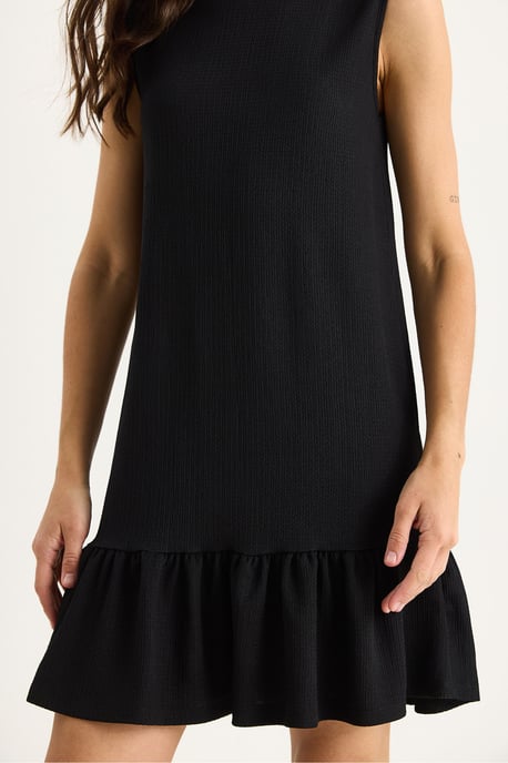 Strukturiertes Crepe-Midi-Kleid mit Rüschendetail - Image 6