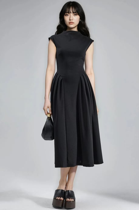 Texturiertes Panel-Midi-Kleid - Image 1