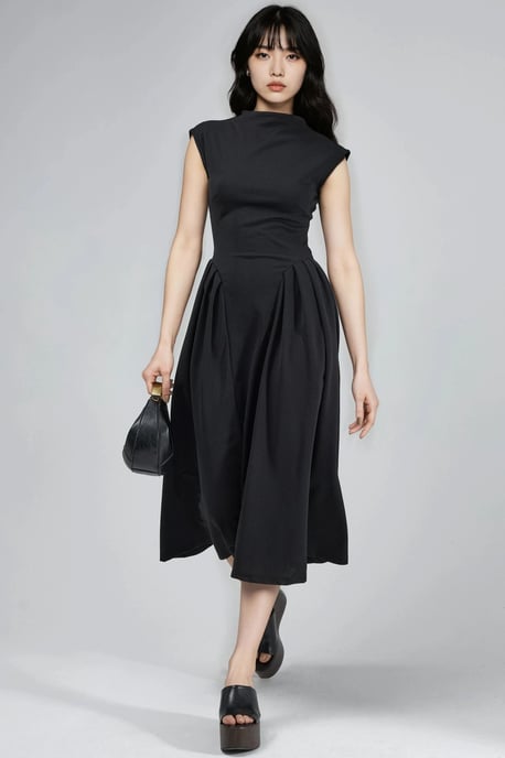 Texturiertes Panel-Midi-Kleid - Image 4