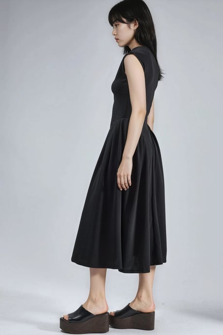 Texturiertes Panel-Midi-Kleid - Image 6