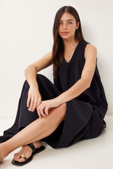 Rüschen V-Ausschnitt Midi-Kleid - Image 2