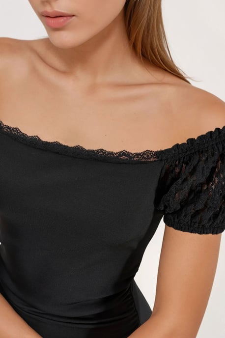 Spitzenärmeln Midi-Kleid - Image 2