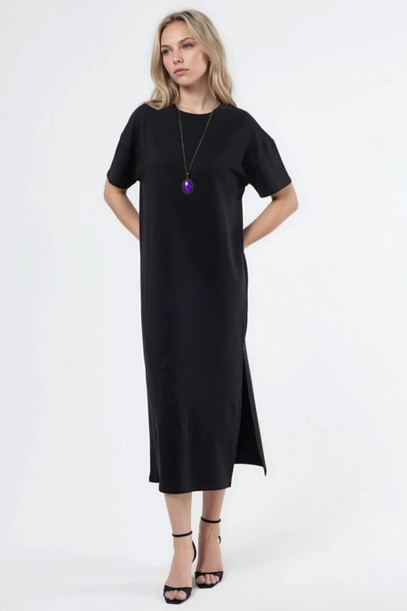 Entspannt geschnittenes Midikleid mit Rundhalsausschnitt - Image 2