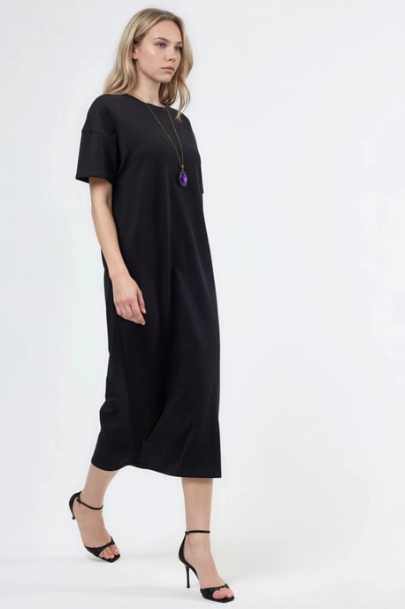 Entspannt geschnittenes Midikleid mit Rundhalsausschnitt - Image 3