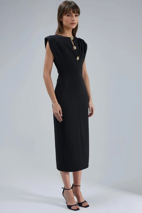Slim Fit Midi-Kleid mit Zubehördetails - Image 4