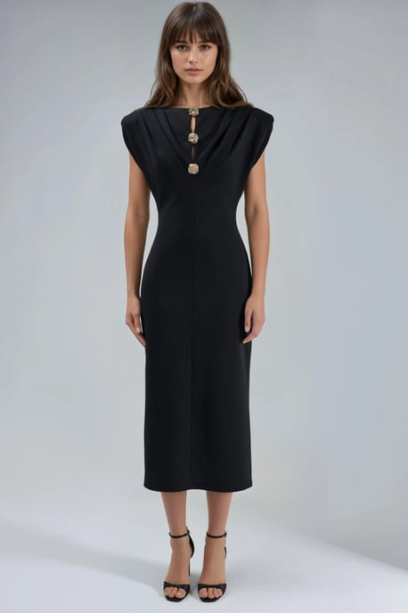 Slim Fit Midi-Kleid mit Zubehördetails - Image 6