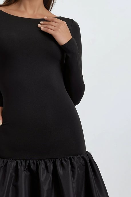 Bootsausschnitt Tailliertes Midi-Kleid - Image 3