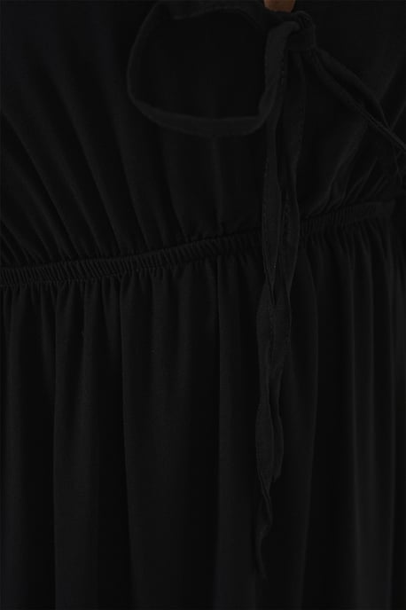 A-Form Fit Midikleid mit V-Ausschnitt und Bindungsdetails - Image 5