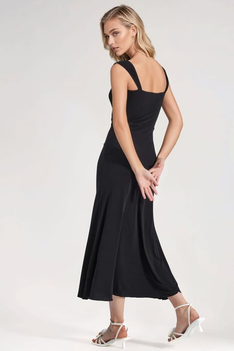 Hiccup Midi-Kleid mit Herzausschnitt - Schwarz - Image 4