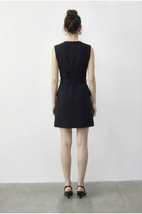 Gürteltier V-Ausschnitt Mini-Kleid - Image 5