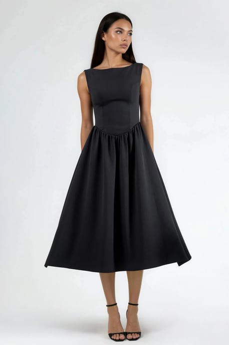 A-Form Midi Kleid mit Rundhalsausschnitt - Image 3