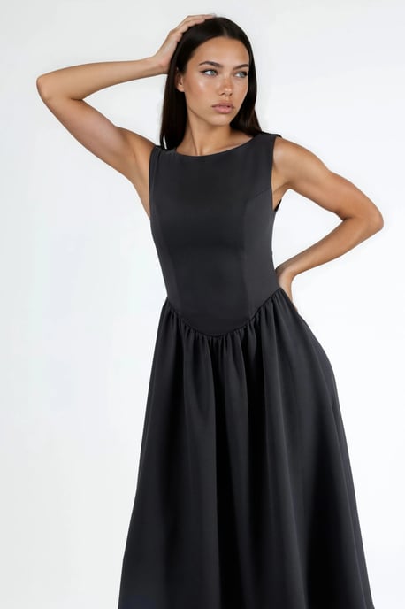 A-Form Midi Kleid mit Rundhalsausschnitt - Image 5