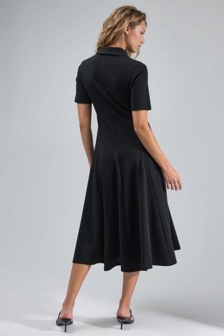 Midi A-Linien-Kleid mit Hemdkragen - Image 3