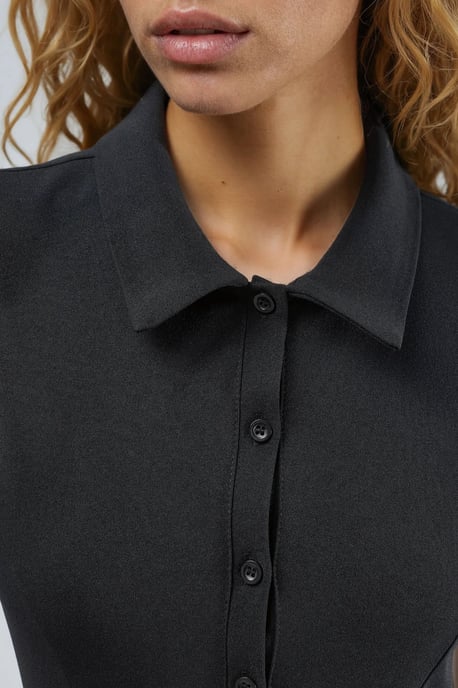 Midi A-Linien-Kleid mit Hemdkragen - Image 5