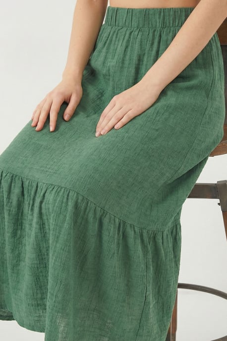 Texturierten Maxi-Strickrock mit elastischem Bund - Image 5