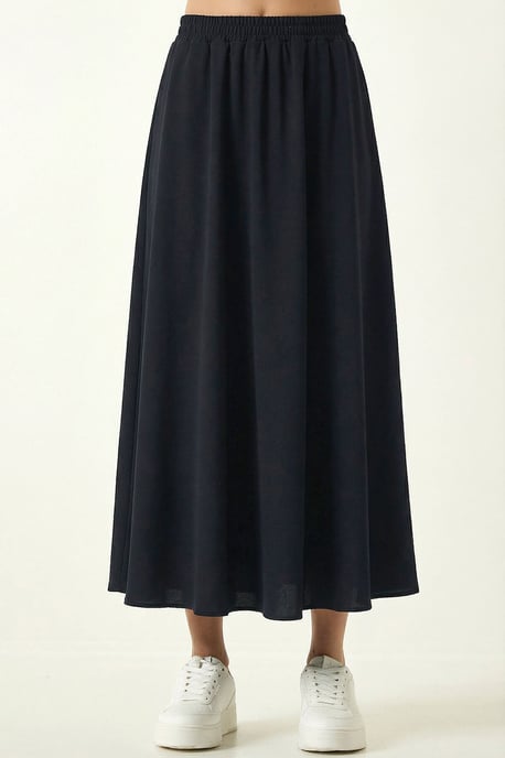 Elastischer Taillensamthose Maxi-Rock - Image 3