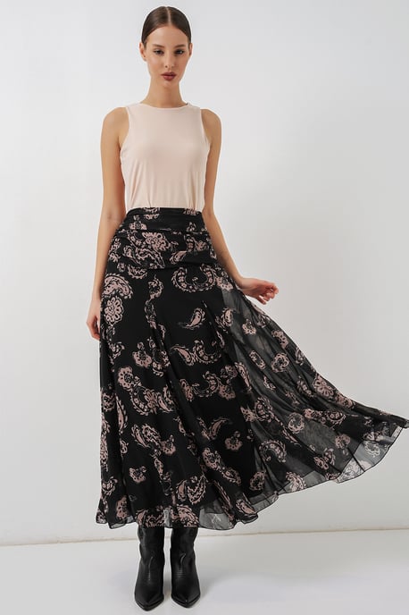 Hochtaillierter Paisley Maxi-Rock - Image 3