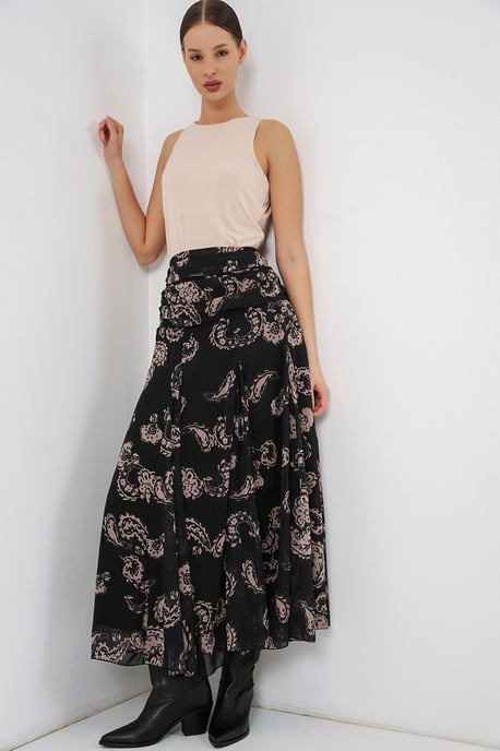 Hochtaillierter Paisley Maxi-Rock - Image 5