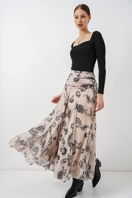Hohe Taillen-Paisley-Maxikleid - Image 3