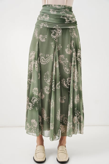 Hohe Taillen-Paisley-Maxikleid - Image 2