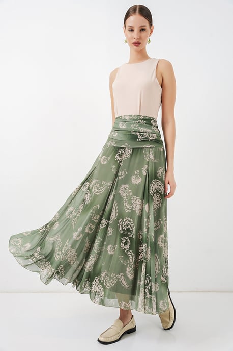 Hohe Taillen-Paisley-Maxikleid - Image 3