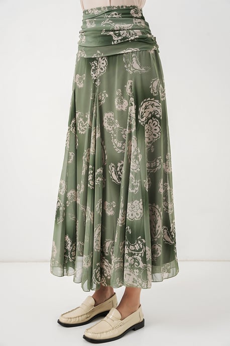 Hohe Taillen-Paisley-Maxikleid - Image 4
