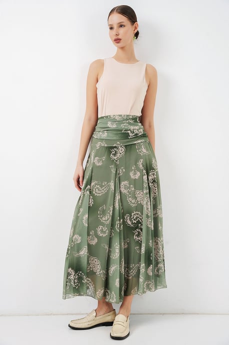 Hohe Taillen-Paisley-Maxikleid - Image 5