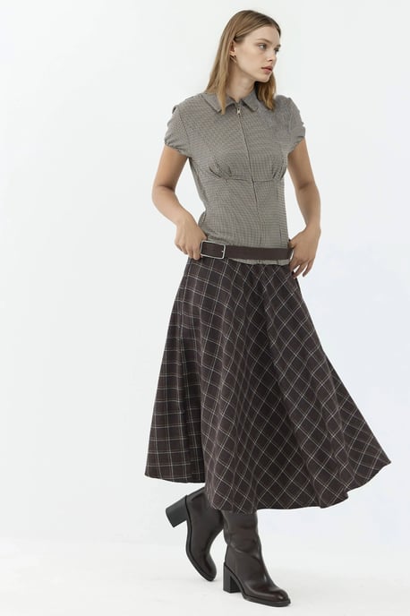 Karo Maxi-Rock mit A-Linien Schnitt - Image 5