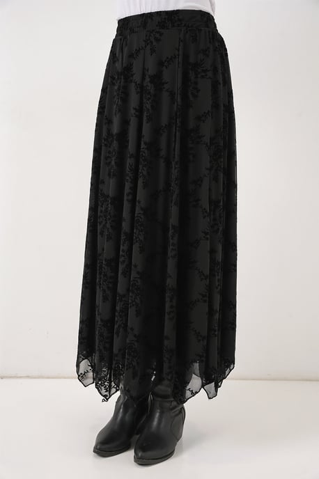 High-Waist Blumen A-Linie Maxi-Rock - Image 5