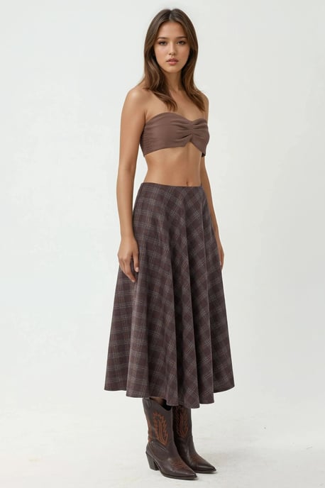 Karo Maxi-Rock mit A-Linien-Schnitt - Image 3