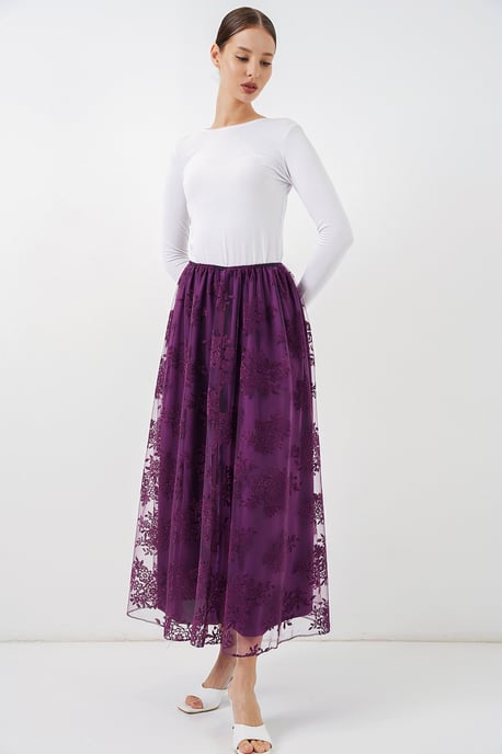 Blumenkleid Hohe Taille Maxi-Rock - Image 3