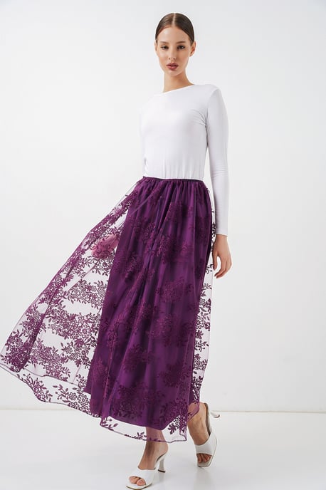 Blumenkleid Hohe Taille Maxi-Rock - Image 5