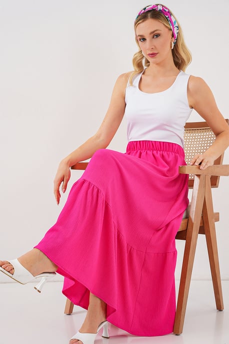 Strukturierter Maxi-Strickrock mit elastischem Bund - Image 3