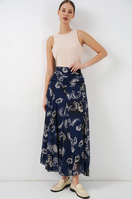 Hohe Taillen-Paisley-Maxikleid - Image 5