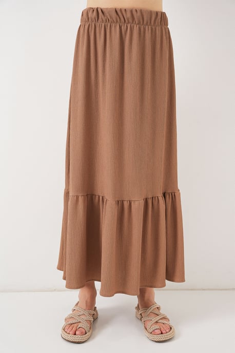 Strukturierter Maxi-Strickrock mit elastischem Bund - Image 4