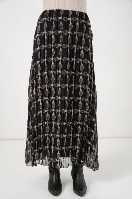 Hoch taillierter geometrischer Druck Maxi-Rock - Image 2