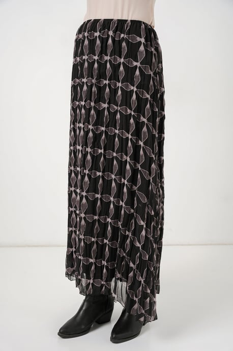 Hoch taillierter geometrischer Druck Maxi-Rock - Image 4