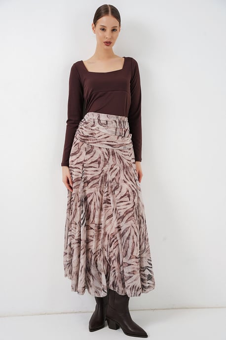 Hohe Taillen-Paisley-Maxikleid - Image 1