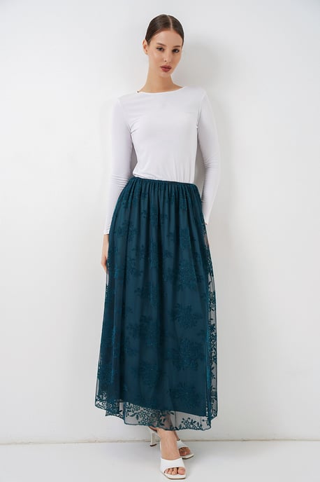 Blumenkleid Hohe Taille Maxi-Rock - Image 1
