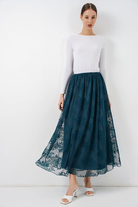 Blumenkleid Hohe Taille Maxi-Rock - Image 5