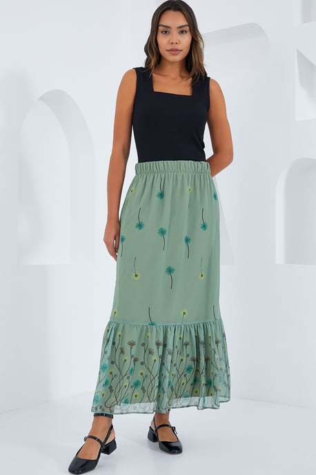 Maxi-Rock mit floralem Muster - Image 1