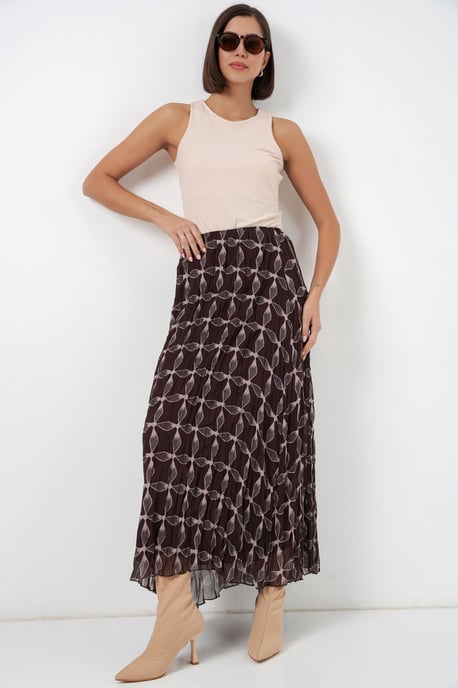Hoch taillierter geometrischer Druck Maxi-Rock - Image 4