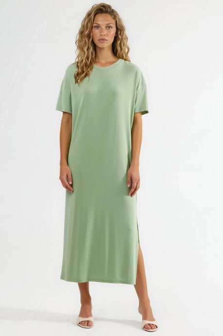 Lockeres Midi-Kleid mit Schlitz - Image 2