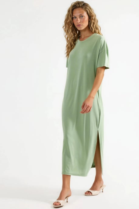 Lockeres Midi-Kleid mit Schlitz - Image 5