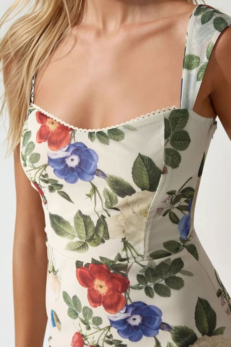 Gemustertes Maxikleid mit Herzkragen - Image 2