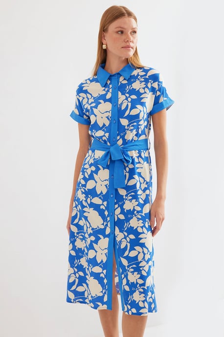 Blumen Midi-Kleid mit Schleife - Image 4