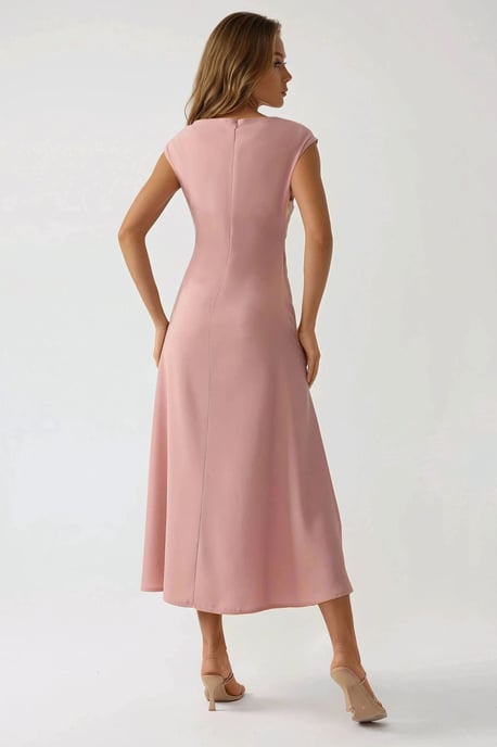 V-Ausschnitt Soft-Touch Midi-Kleid - Image 4
