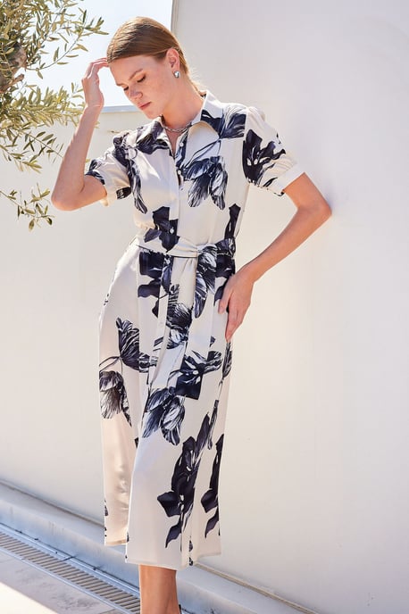 Gemustertes Midi-Hemdkleid - Image 3