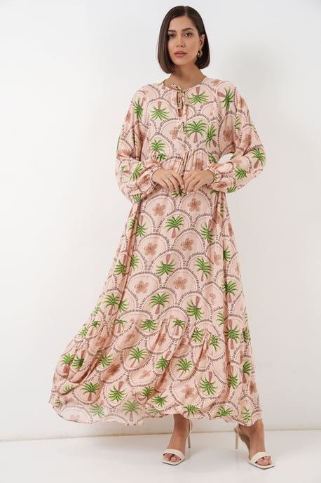 Tropisches Maxi-Kleid mit Knopfverschluss - Image 2